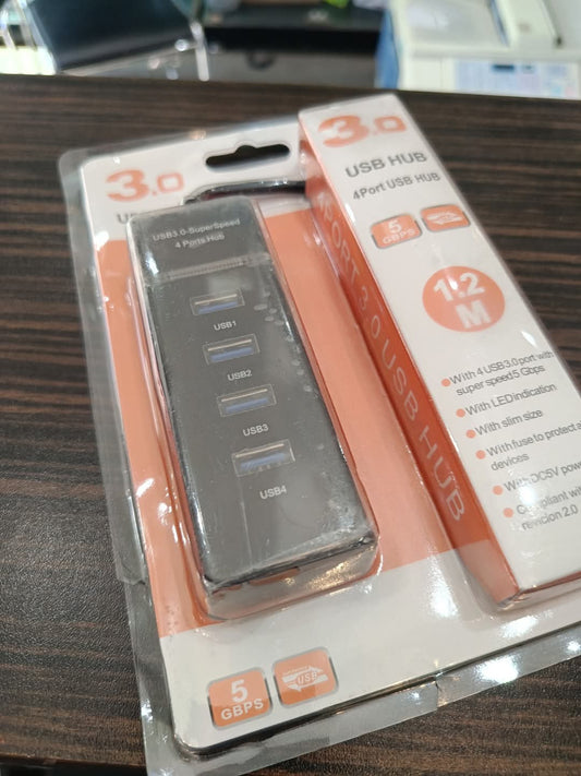 Hub USB 3.0 SuperSpeed 4 Ports - 5 Gbps, Alimentation 8V, Indicateurs LED & Protection Fusible