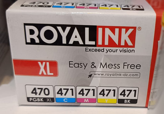 Cartouches d’encre XL Royal Ink - Pack complet 470/471 (PGBK XL, C, M, Y, BK)